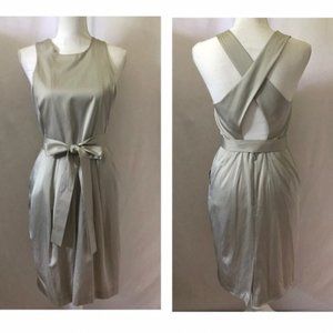 Tsesay Silver Gray Cross Back Belted Dress